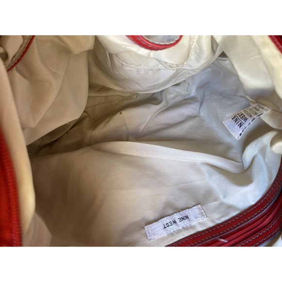 Red Handbag Nine West Faux Leather Shoulder Bag - Picture 10 of 12